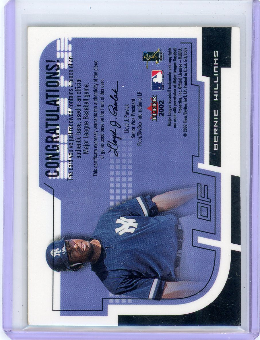 Bernie WIlliams 2002 Skybox EX Hit & Run Game Used Base Relic
